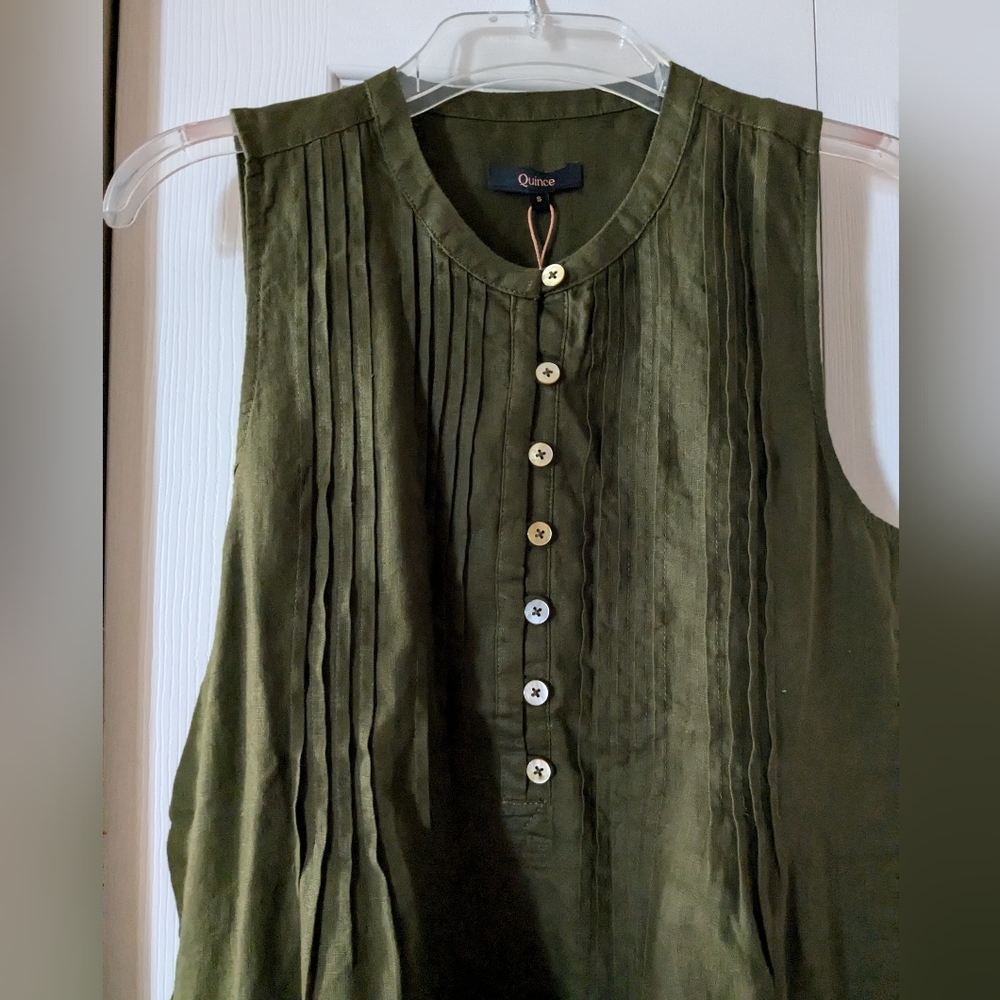 Quince 100% European Linen Sleeveless Swing Dress